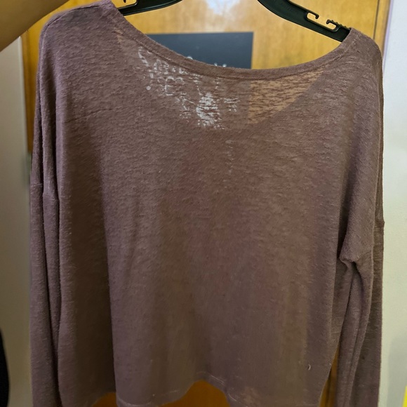 Long sleeve dusty burgundy t shirt - Picture 2 of 3